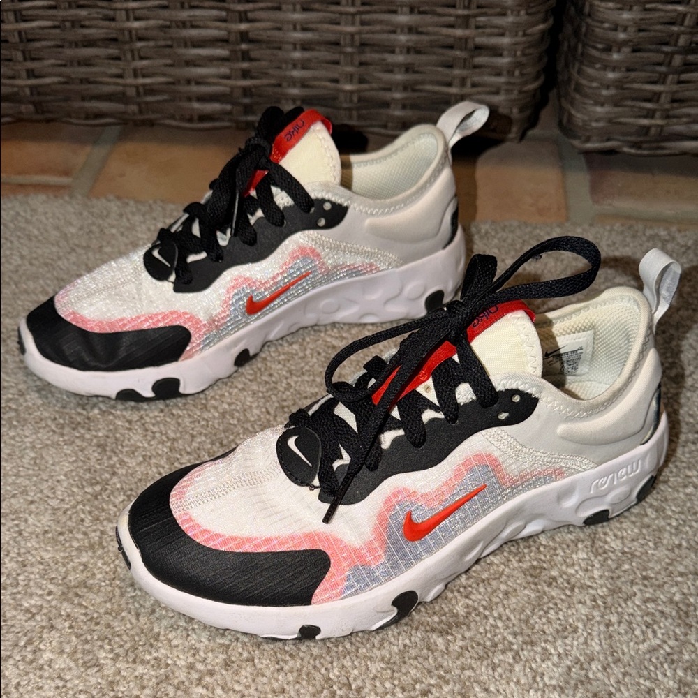 Nike Renew Lucent Kids Running Sneakers - White Team Orange Size 3.5
